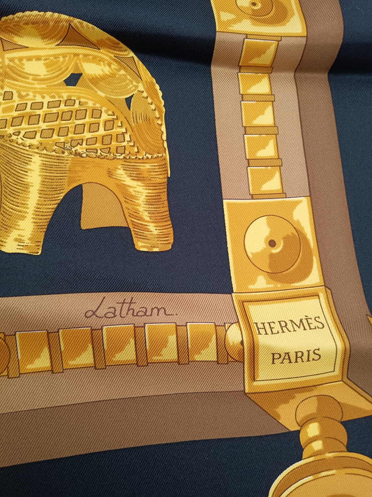 HERMES Carré 90 Cuir d'Afrique Scarf