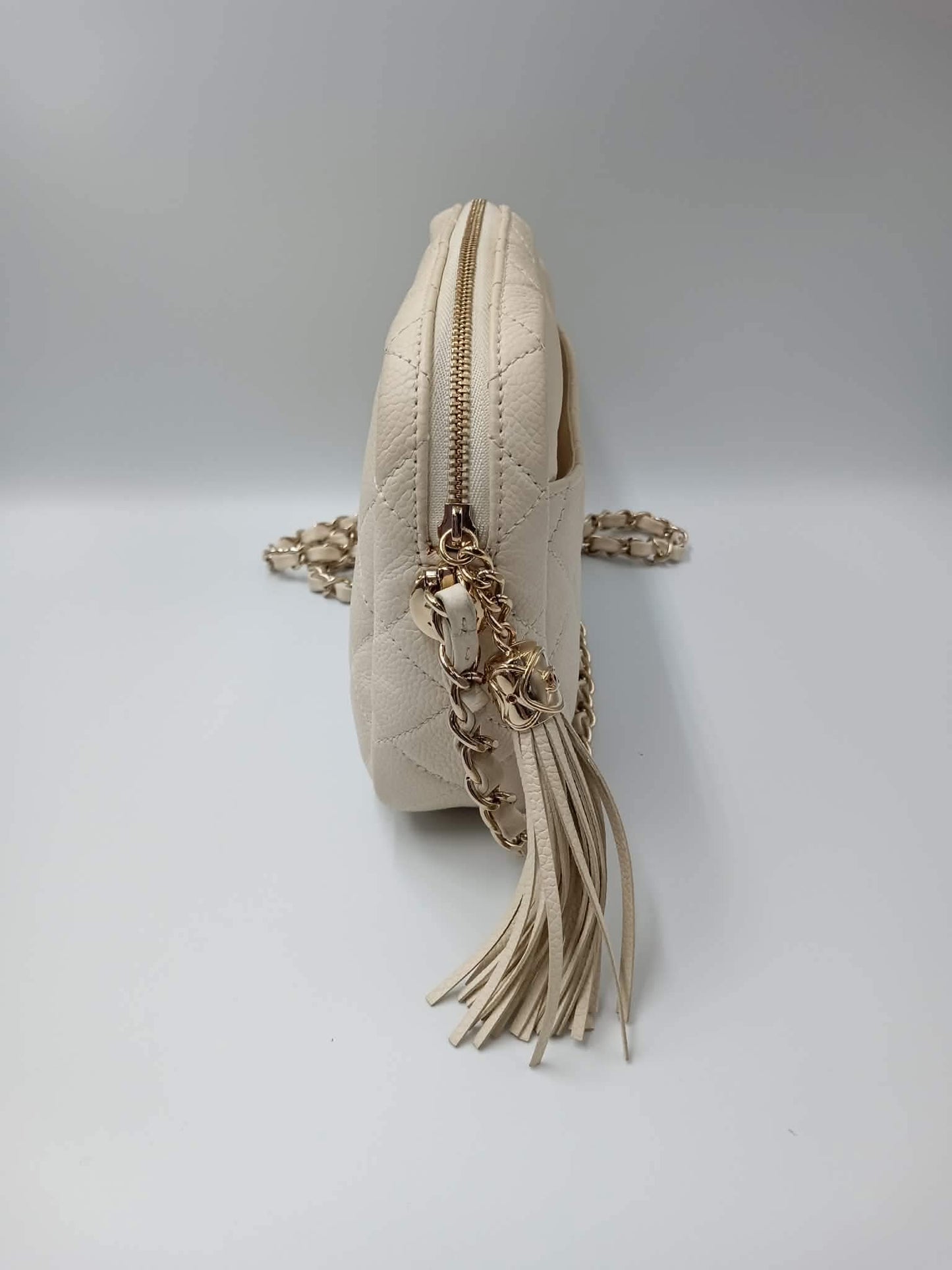 CHANEL Caviar Quilted Fringe Chain Bag