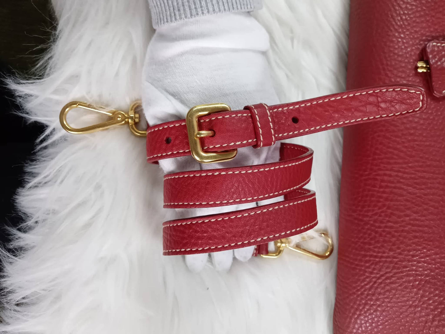 PRADA Vitello Daino Boston Bag