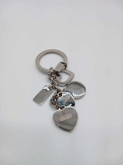 COACH Triple Heart Crystal Key Ring