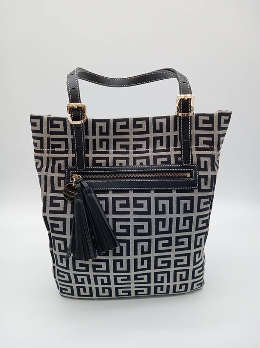 GIVENCHY Black Signature Canvas Vertical Tote
