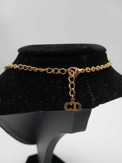 DIOR Vintage Dior Letter Pendant Necklace