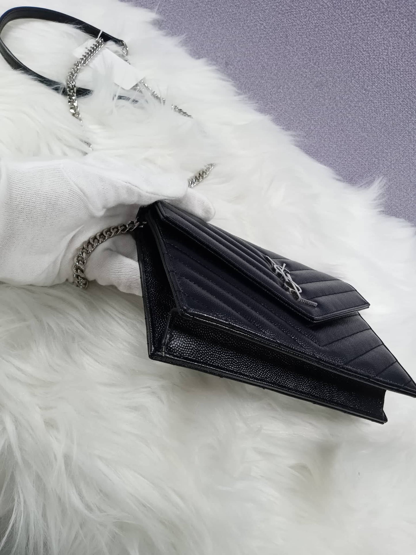YSL Cassandra Envelope Wallet On Chain