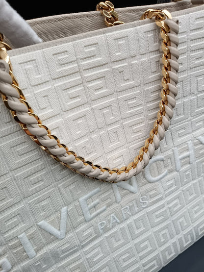 GIVENCHY Canvas Jacquard 4G Chain Tote