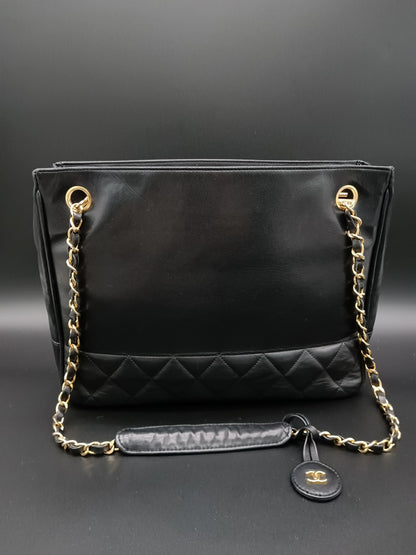 CHANEL Vintage Black Shoulder Tote