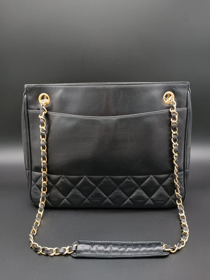 CHANEL Vintage Black Shoulder Tote