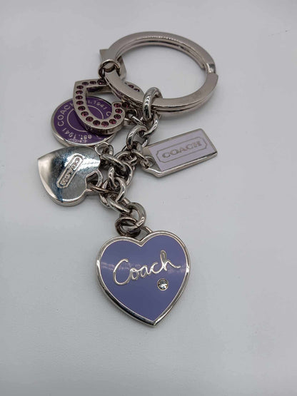 COACH Triple Heart Crystal Key Ring