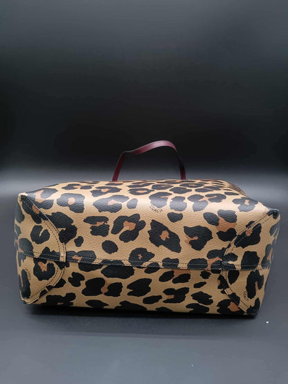 COACH Reversible City Tote With Leopard Print