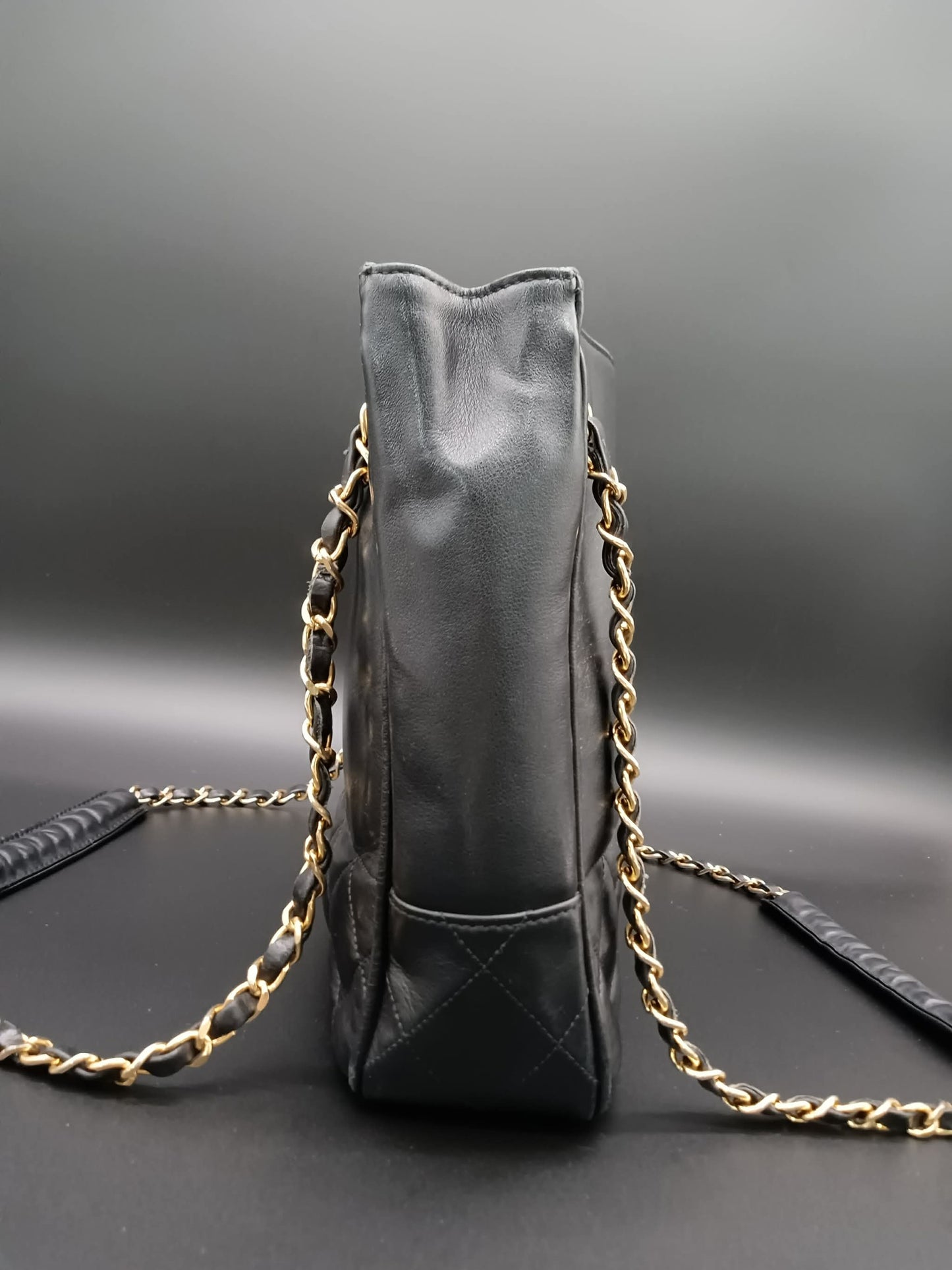 CHANEL Vintage Black Shoulder Tote