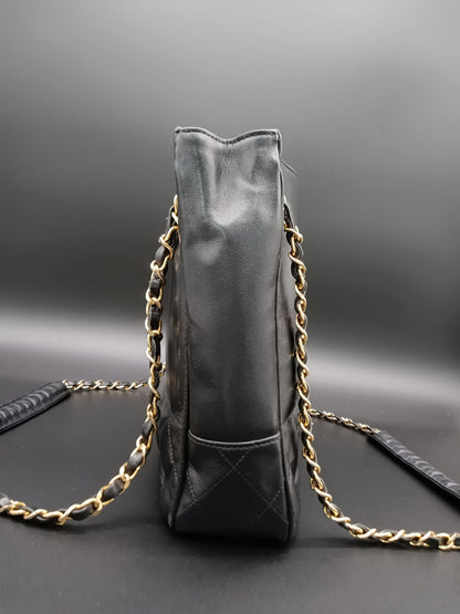 CHANEL Vintage Black Shoulder Tote