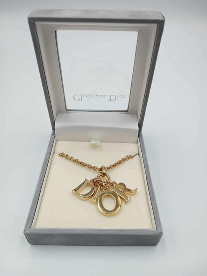 DIOR Vintage Dior Letter Pendant Necklace