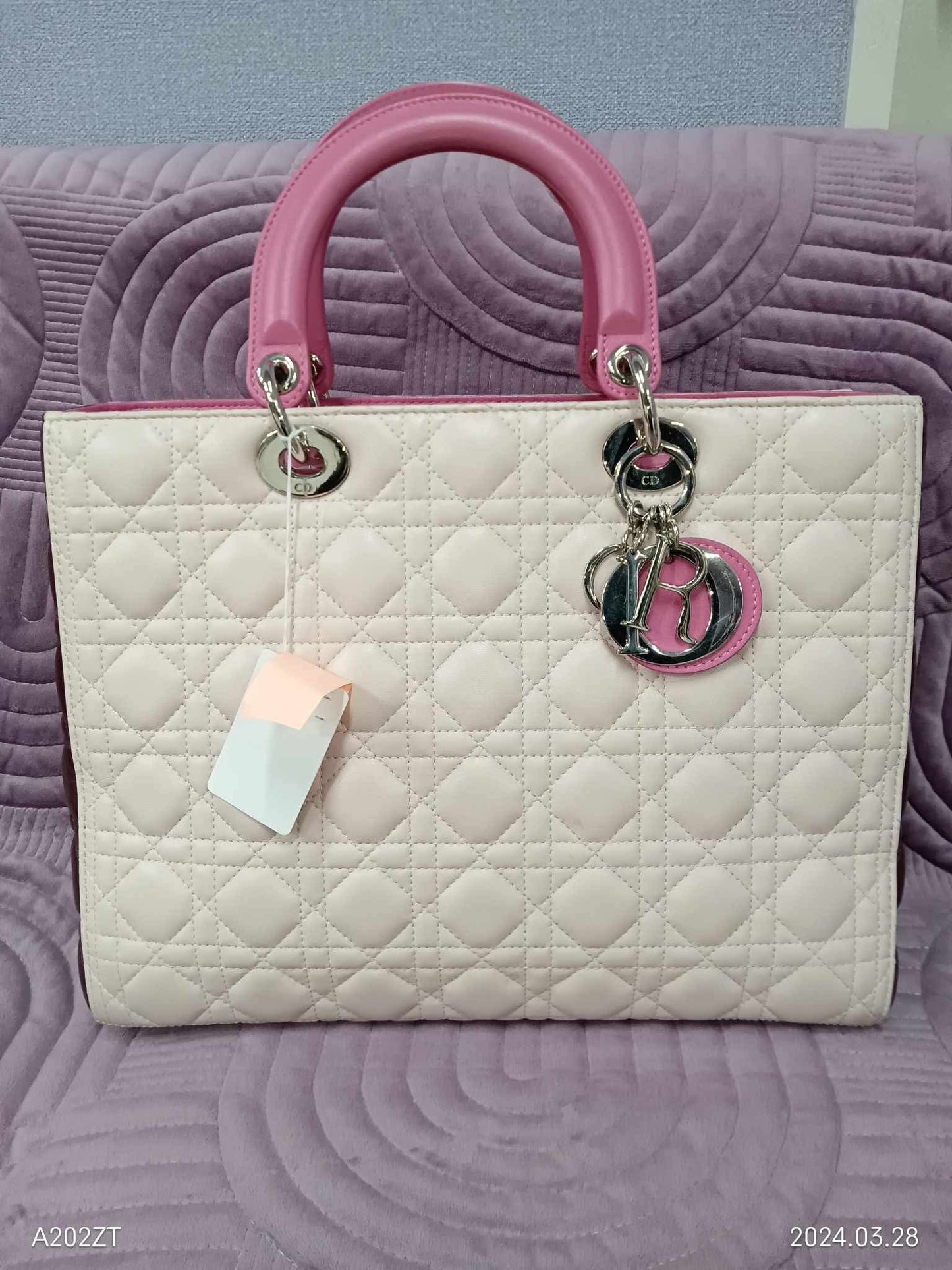 DIOR Lady Dior Tricolor Lambskin Cannage