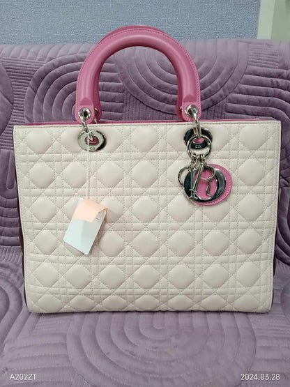 DIOR Lady Dior Tricolor Lambskin Cannage