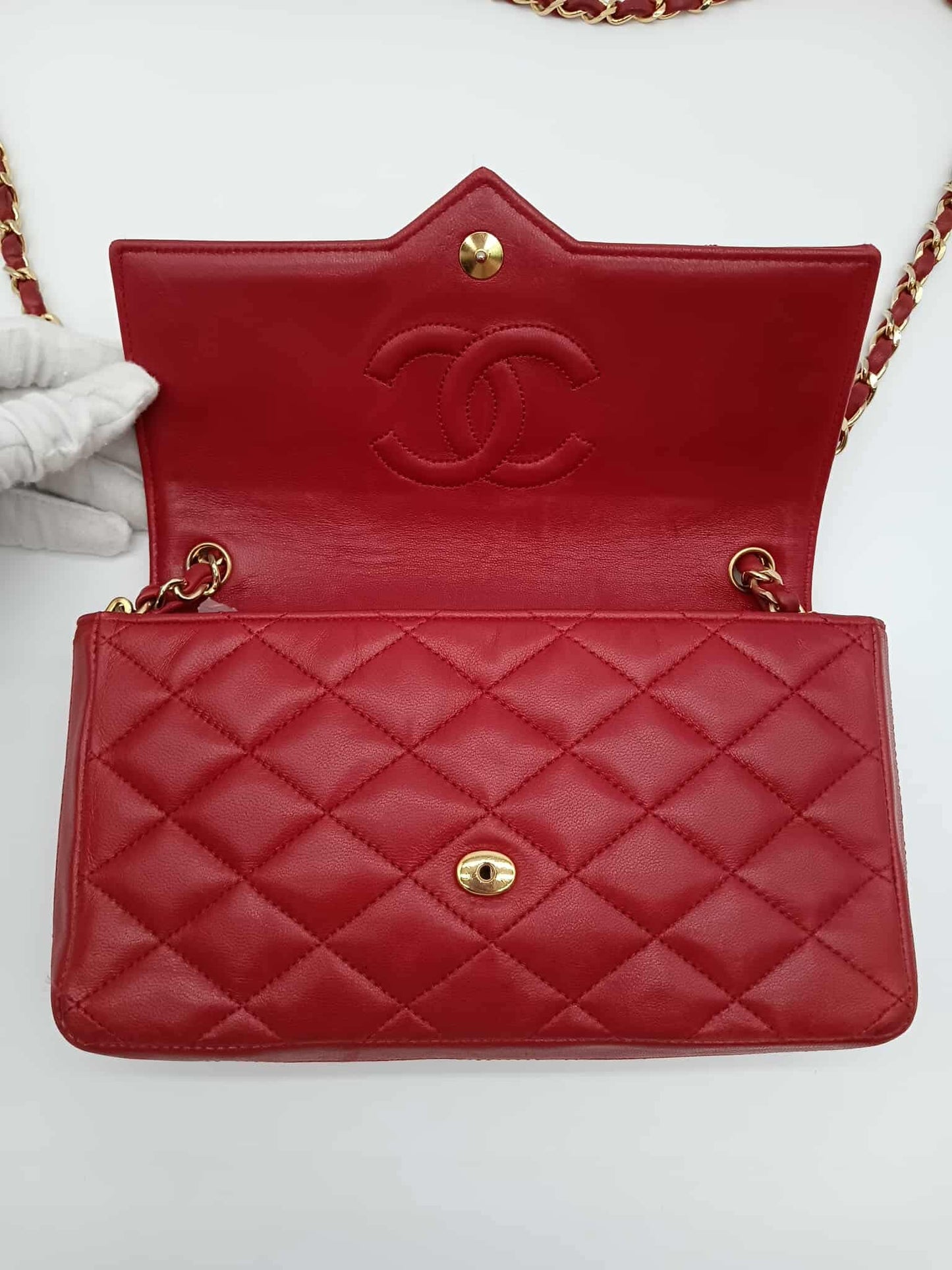 CHANEL Lamb Quilted Rectangular Vintage Flap