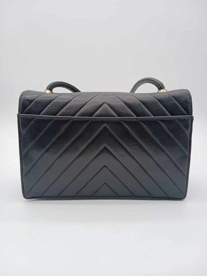 CHANEL Lamb Vintage Chevron Flap