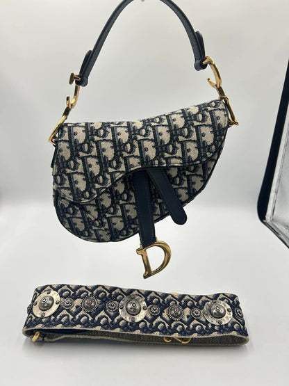 DIOR Oblique Jacquard Canvas Saddle