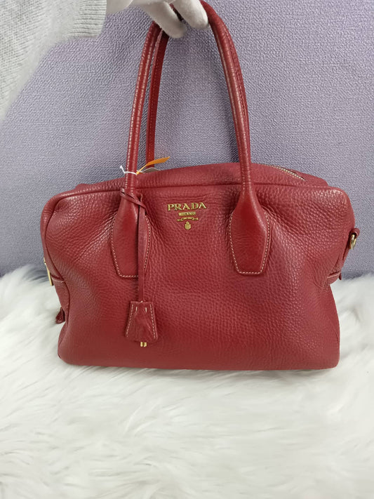 PRADA Vitello Daino Boston Bag