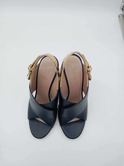 CELINE Criss-Cross Wedge Sandals