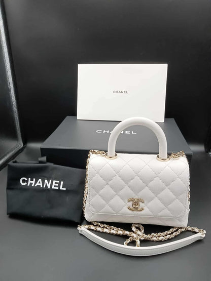 CHANEL Caviar Mini Coco Top Handle