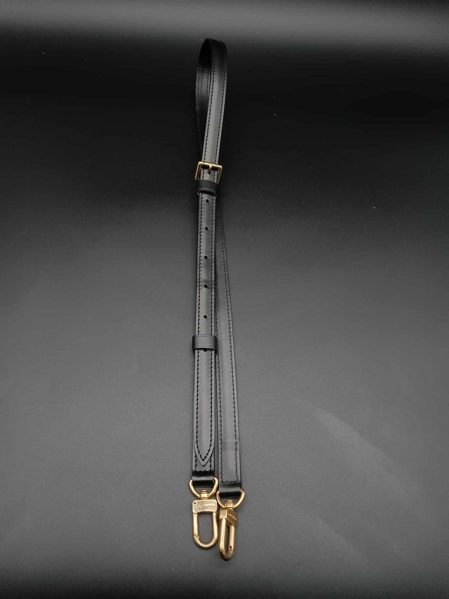 LOUIS VUITTON Black Leather Strap