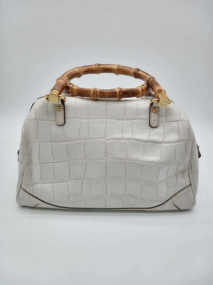 GUCCI Guccissima Medium Bamboo Boston Bag