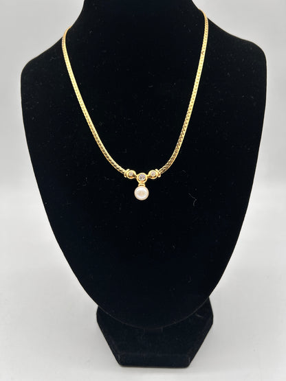 DIOR Necklace with Faux Pearls