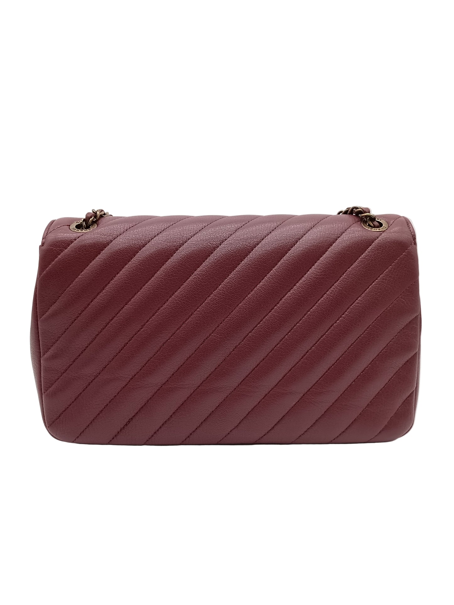 CHANEL Goatskin Diagonal Quilted Flap