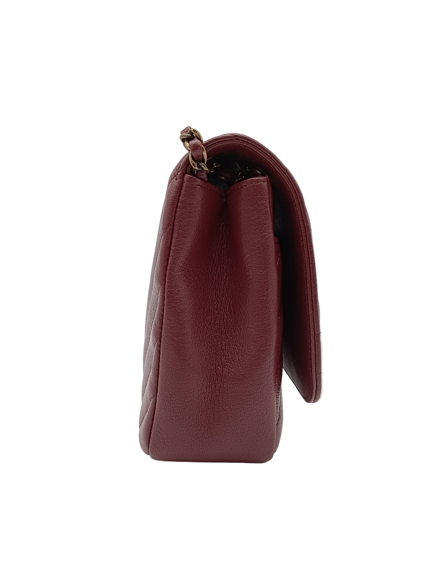 CHANEL Goatskin Diagonal Quilted Flap