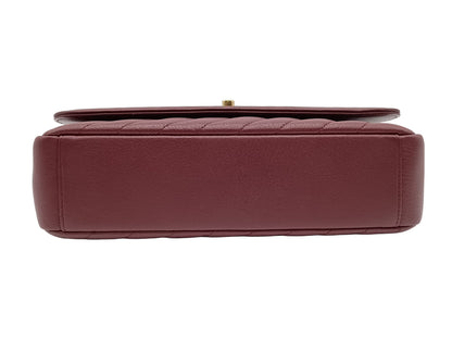 CHANEL Goatskin Diagonal Quilted Flap