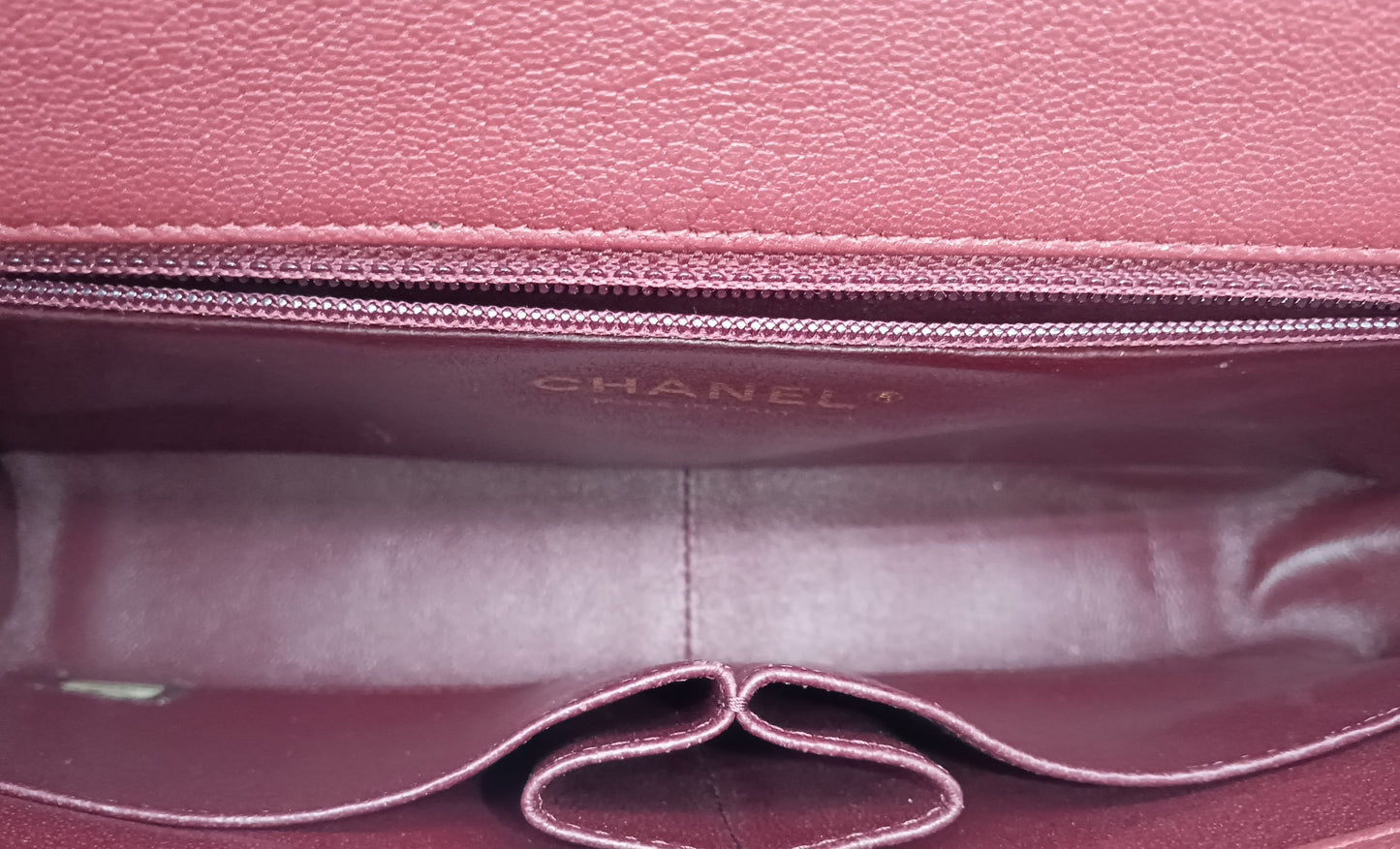 CHANEL Goatskin Diagonal Quilted Flap