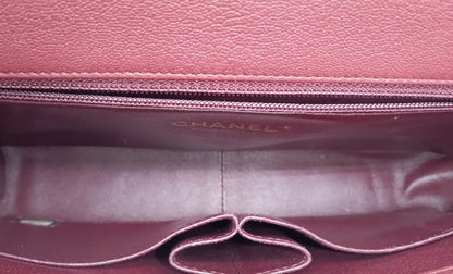 CHANEL Goatskin Diagonal Quilted Flap