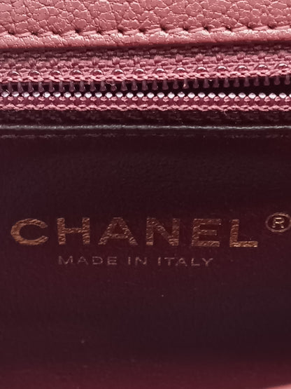 CHANEL Goatskin Diagonal Quilted Flap