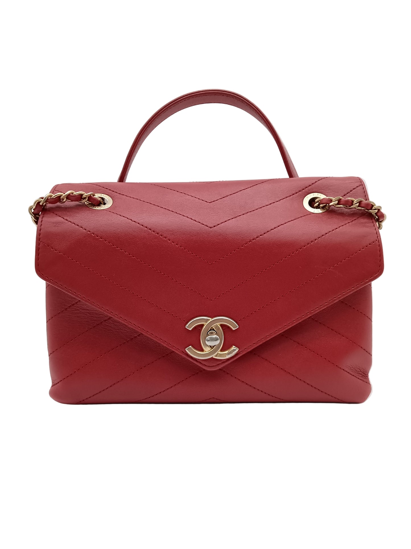 CHANEL Lambskin Coco Chevron Envelope Flap