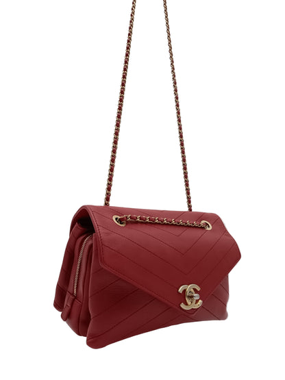 CHANEL Lambskin Coco Chevron Envelope Flap