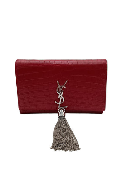 YSL Crocodile Embossed Kate Monogram