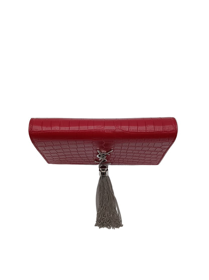YSL Crocodile Embossed Kate Monogram