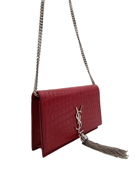 YSL Crocodile Embossed Kate Monogram
