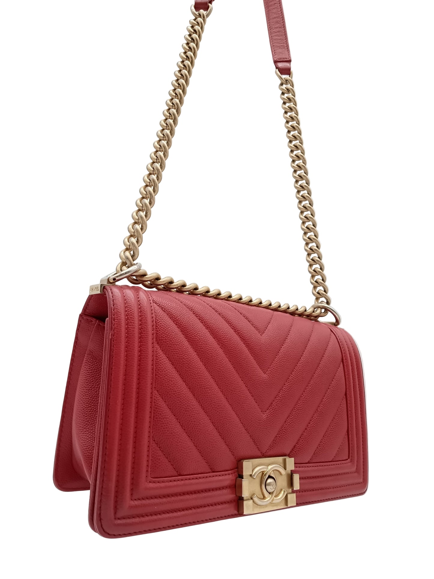 CHANEL Caviar Chevron Leboy