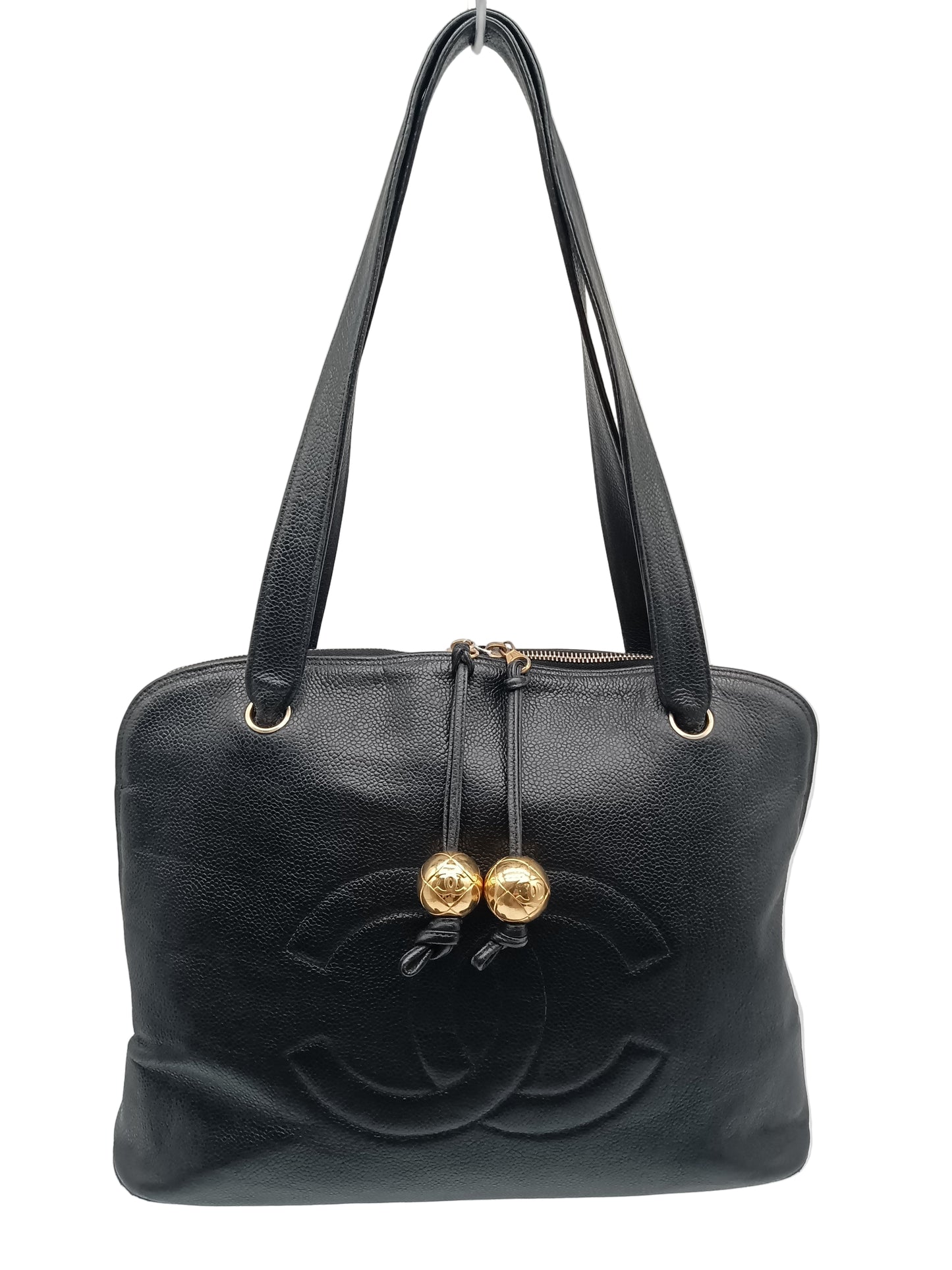 CHANEL Coco Mark Caviar Tote Bag