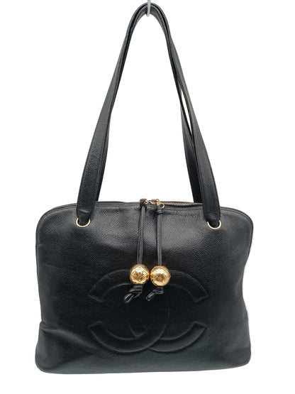 CHANEL Coco Mark Caviar Tote Bag