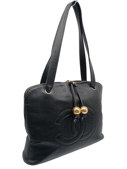 CHANEL Coco Mark Caviar Tote Bag