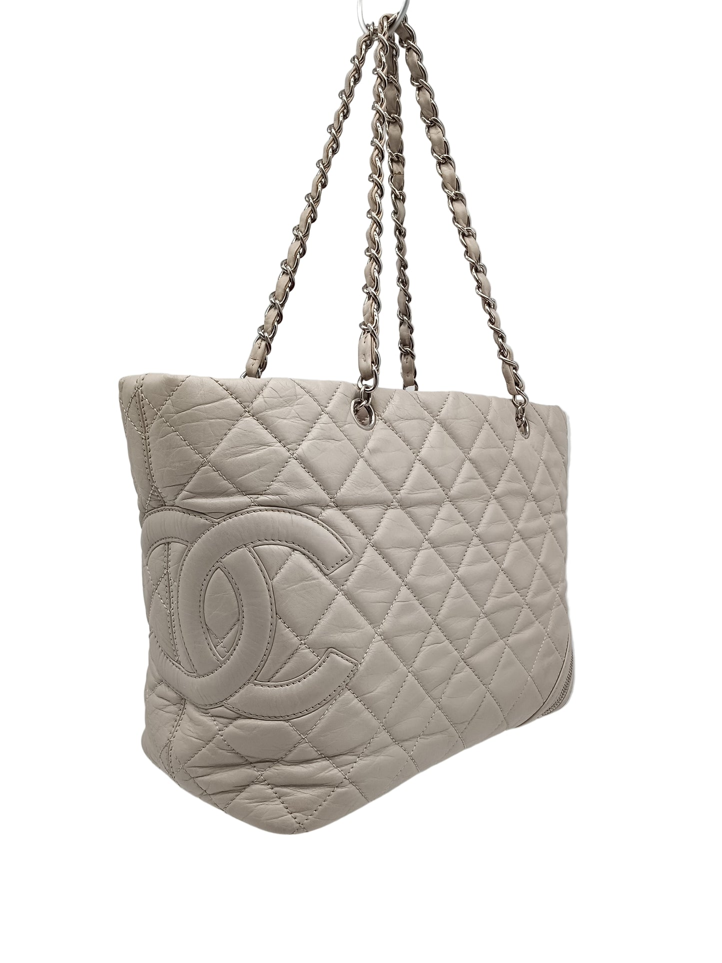 CHANEL Calfskin Cambon Line Chain Tote