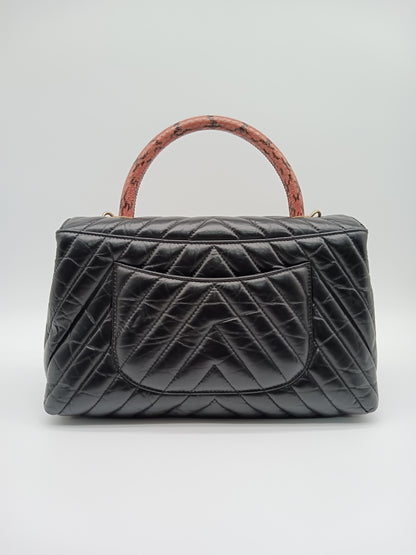 CHANEL Calfskin Coco Handle V-Stitch