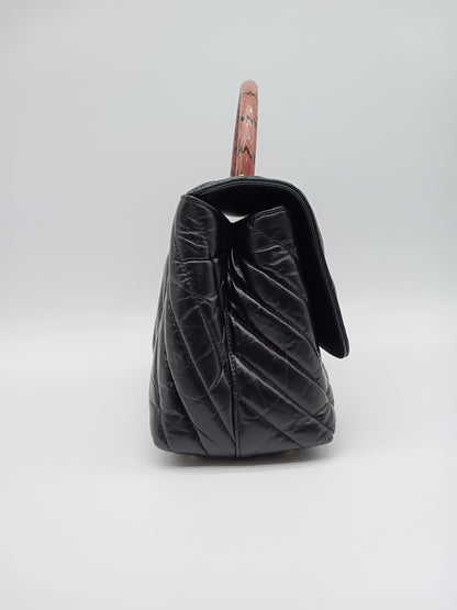 CHANEL Calfskin Coco Handle V-Stitch
