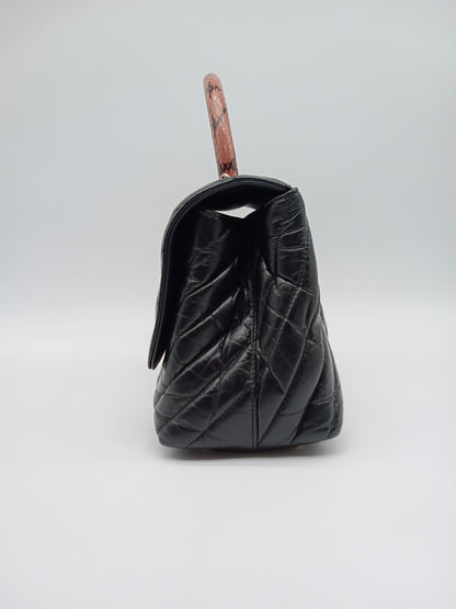 CHANEL Calfskin Coco Handle V-Stitch