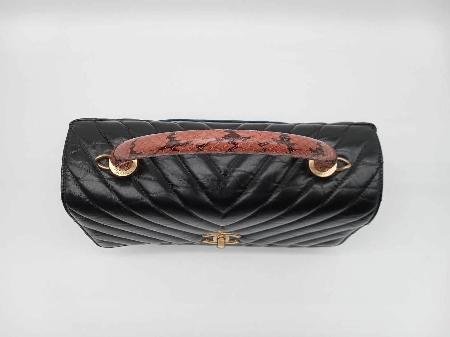 CHANEL Calfskin Coco Handle V-Stitch