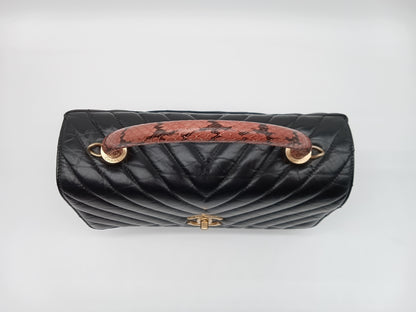 CHANEL Calfskin Coco Handle V-Stitch