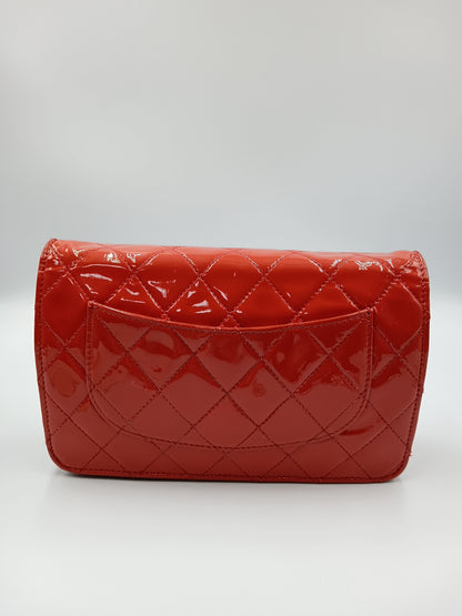 CHANEL Quilted Patent Wallet On Chain Flap
