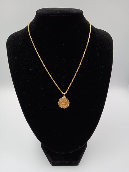 DIOR Laurel Motif Logo Pendant Necklace