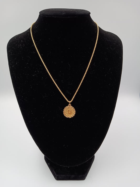 DIOR Laurel Motif Logo Pendant Necklace